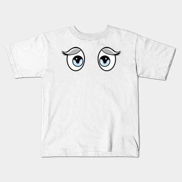 Sad manga eyes Kids T-Shirt by Johnny_Sk3tch